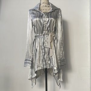 Satin Button Down Shirt Dress